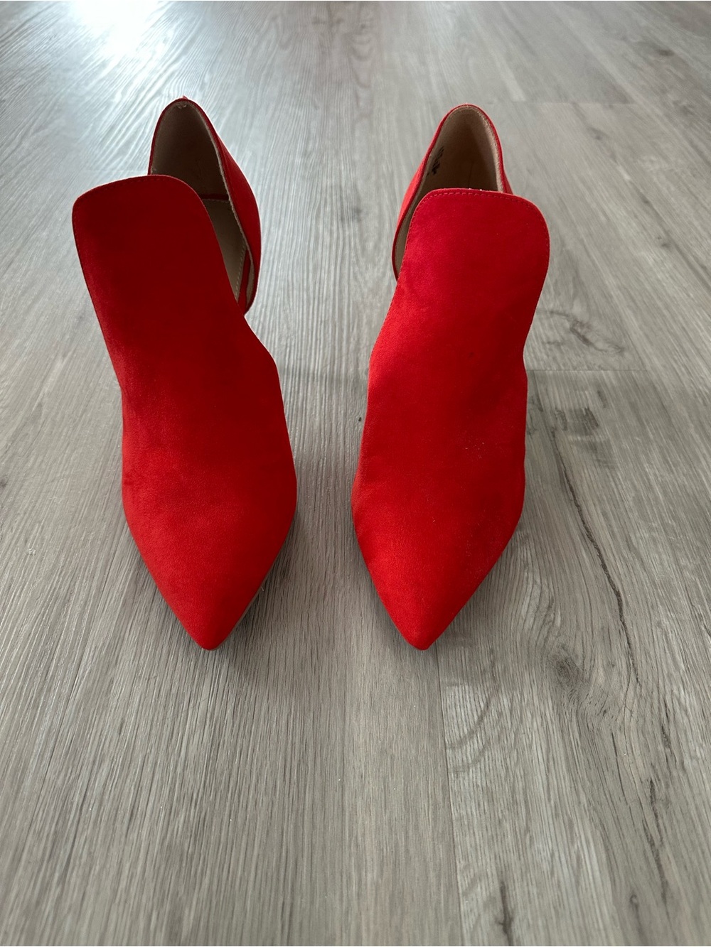 Red Pointed Toe Women's Slip-On Heels